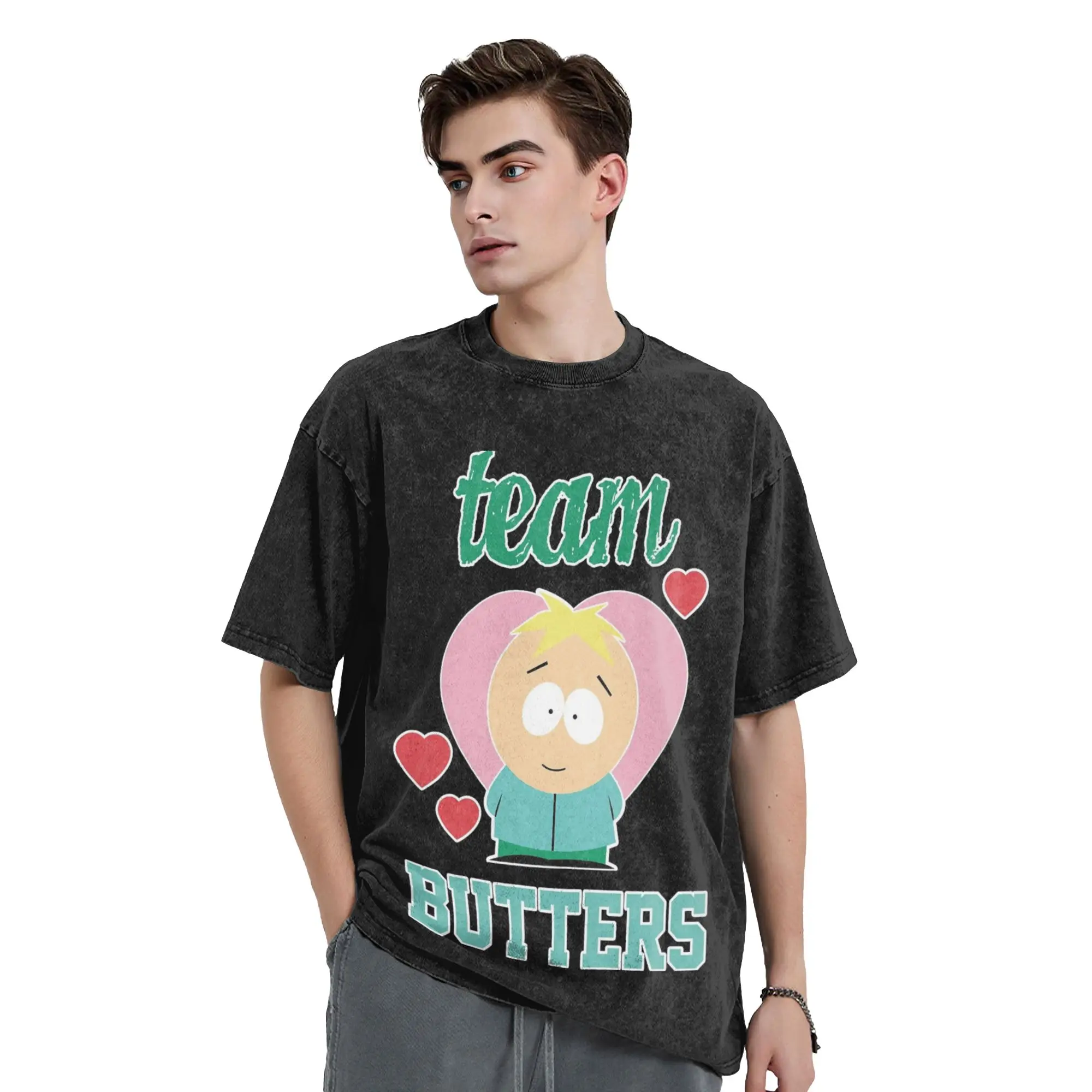 Southparks TEAM BUTTERS T Shirt Washed 100% Cotton High Street T-Shirt  Fashion for Men Women Tops Streetwear Printed Tops Tees