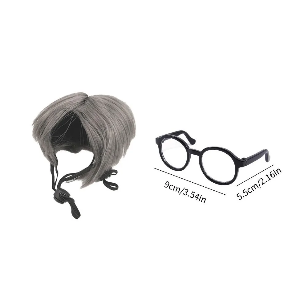 Adjustable Fit Pet Afro Wig with Glasses Clown's Hair Reusable Kitty Wavy Hair Comfortable To Wear Cosplay