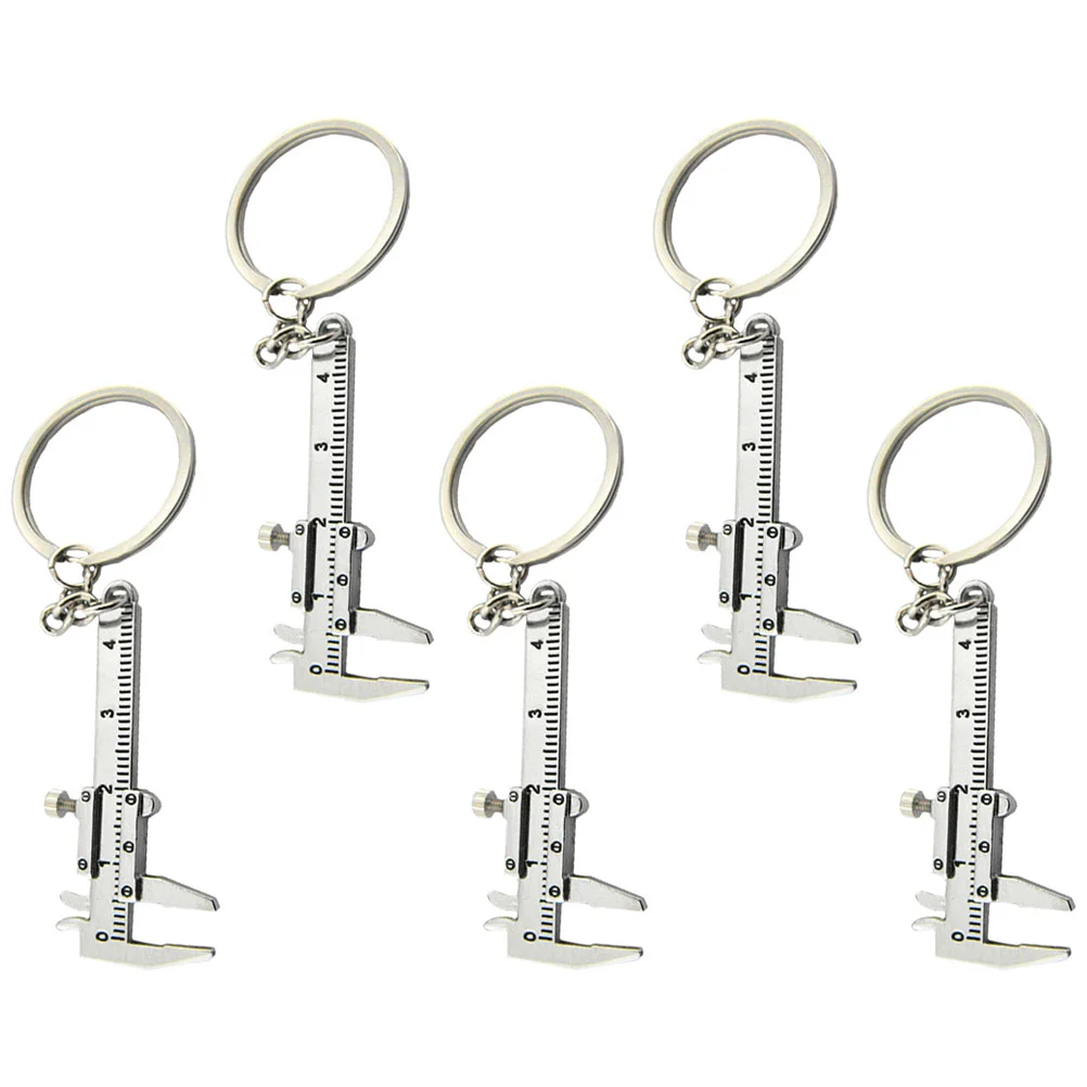 

5 Pcs Vernier Caliper Buckle Key Fobs Pocket Keychain Cute Ruler Pendant Zinc Alloy Chains Schoolbag Hanging Decor Nurse