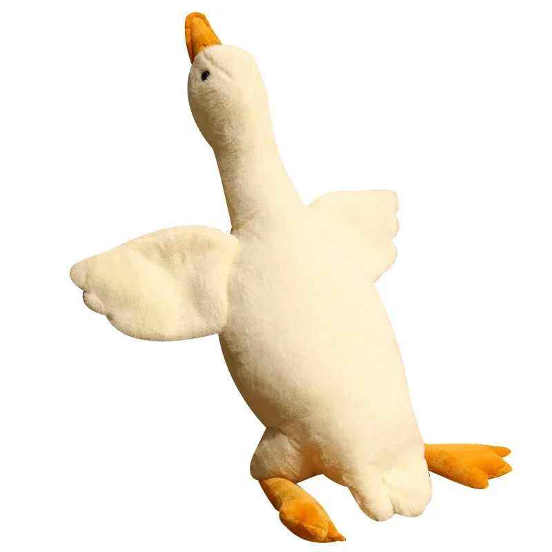 50/90/130cm Fluffy Duck Plush Toys Sleep Pillow Cute Animal Stuffed Swan Goose Soft Dolls Floor Mat Kids Girls Birthday Gift