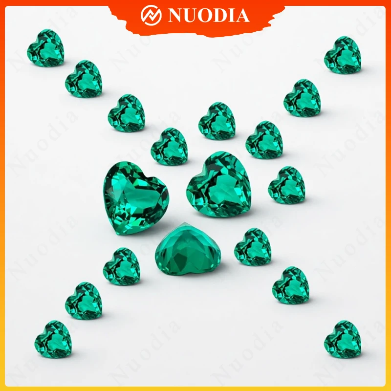 

Top Lab Grown Columbia Emerald Stones Heart Cut Hydrothermal Emerald Gemstones Selectable AGL Certificate For Jewelry Making