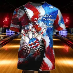 Custom Name Full Print Bowling T Shirt For Men Summer Short Sleeve Oversized Bowling Shirt New In Men Sport T Shirt Tops