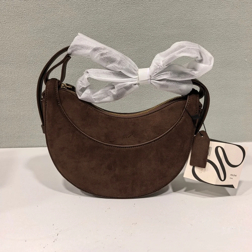 

Новинка 2023 года, французская нишевая зимняя женская сумка, замшевая сумка в форме полумесяца, сумка-седло для путешествий, сумка через плечо, сумка через плечо