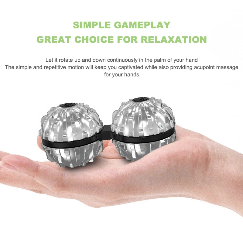 OEM Multifunctional Portable Metal Connected Massage Ball Finger Spinner Anti-Lost Stress Relief Fidget Toy for Adults Gift