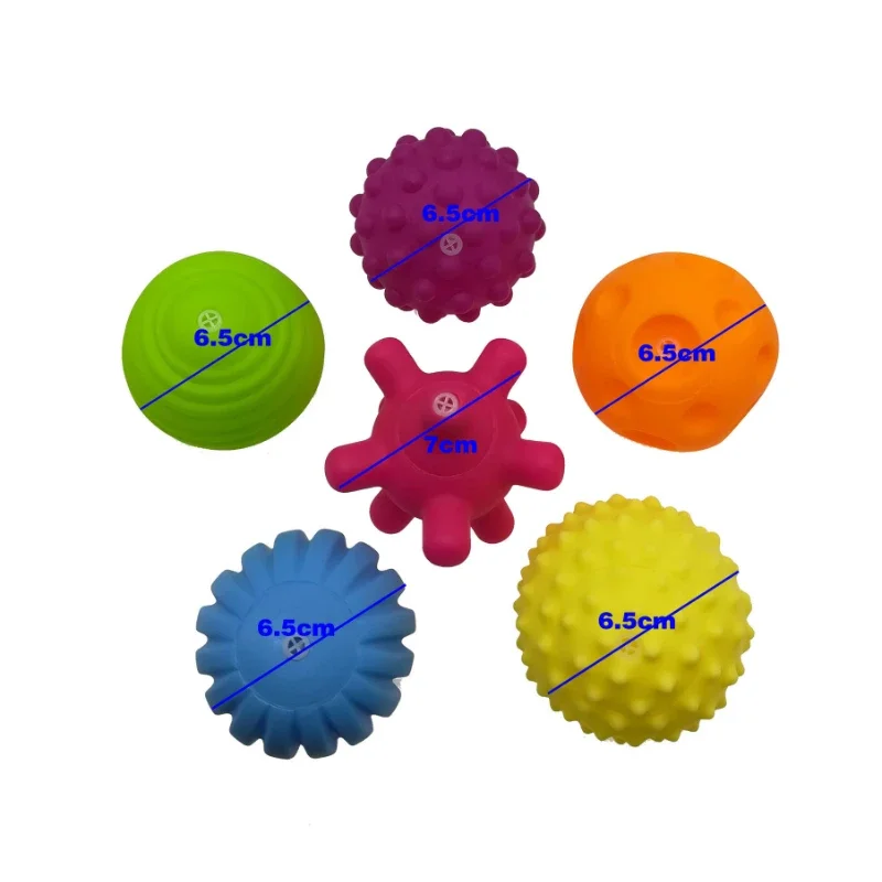 So hand grasping ball tactile perception soft ball BB ball baby toy 6 sets