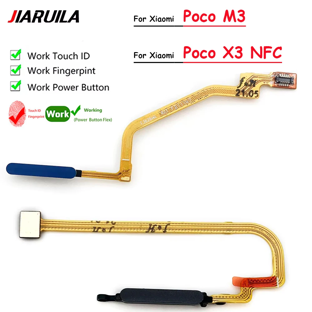 For Xiaomi Poco X3 NFC / X3 Pro MT6769S Fingerprint Sensor Home Return Key Menu Power On Off Button Flex Ribbon Cable