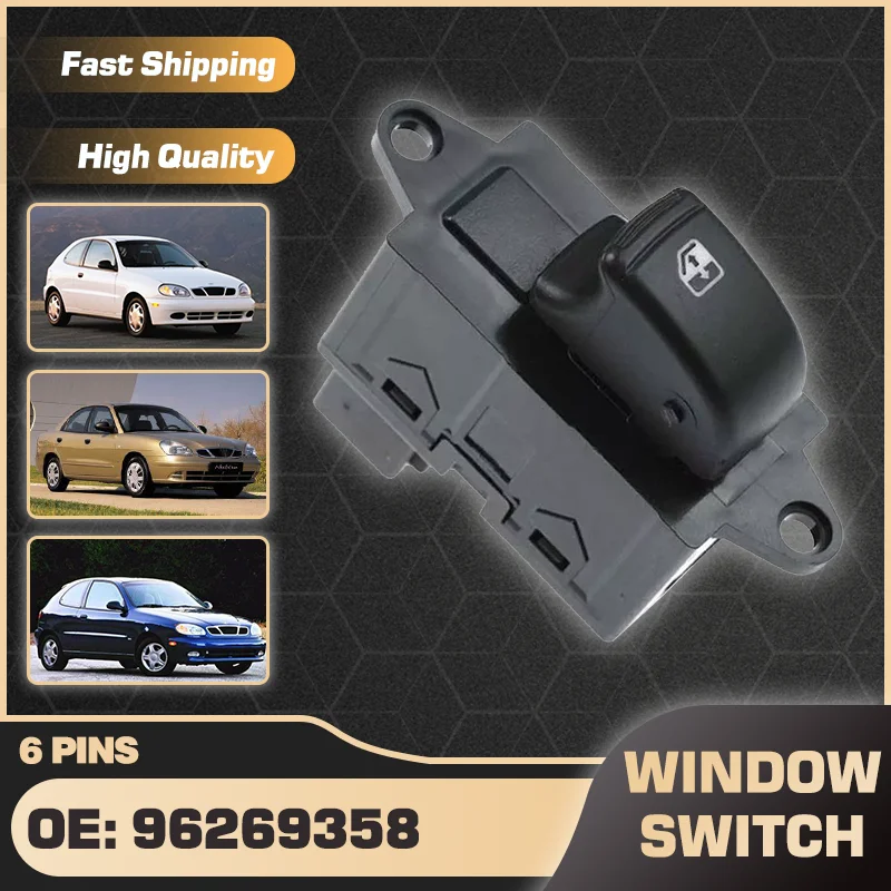 

Electric Power Car Window Control Switch Button 6 Pins For Daewoo Nubira J100 Doninvest Orion 2000 2001 2002 96269358 96190777