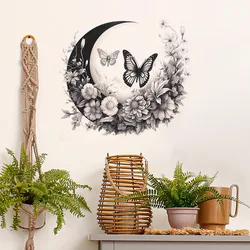 Personality Creative Moon Wreath Butterfly Bedroom Living Room Home Decoration Wall Stickers Wholesale Room Decoration