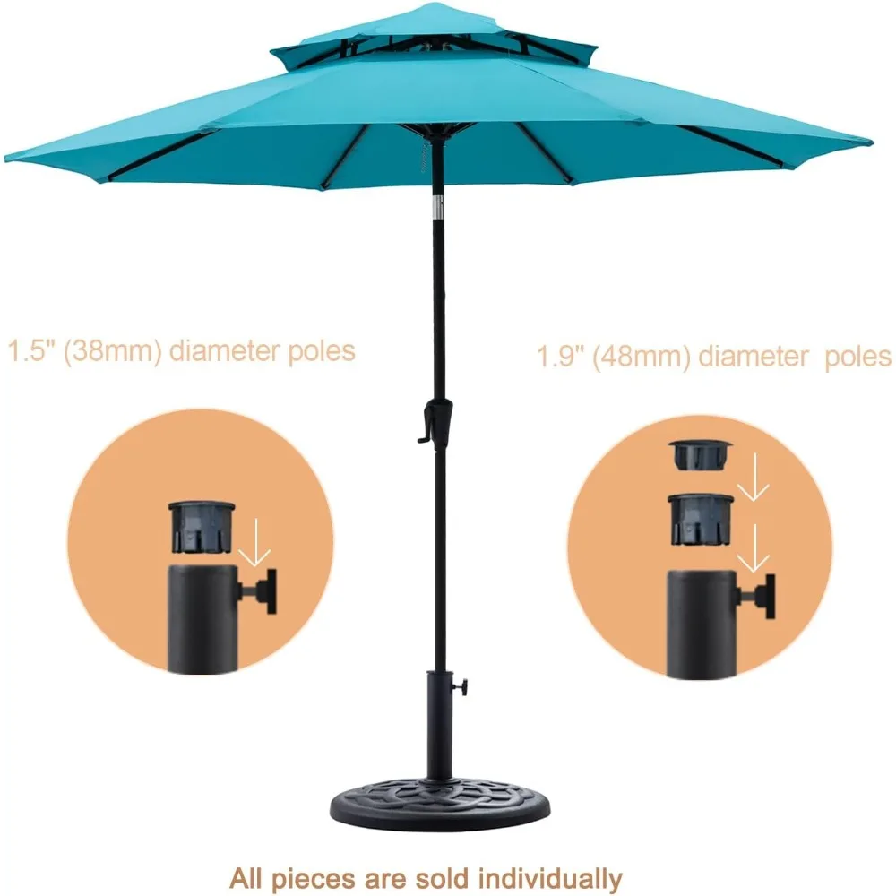 Support de base rond pour parasol de table extérieur, marché, noir, rapDuty, 42 lb