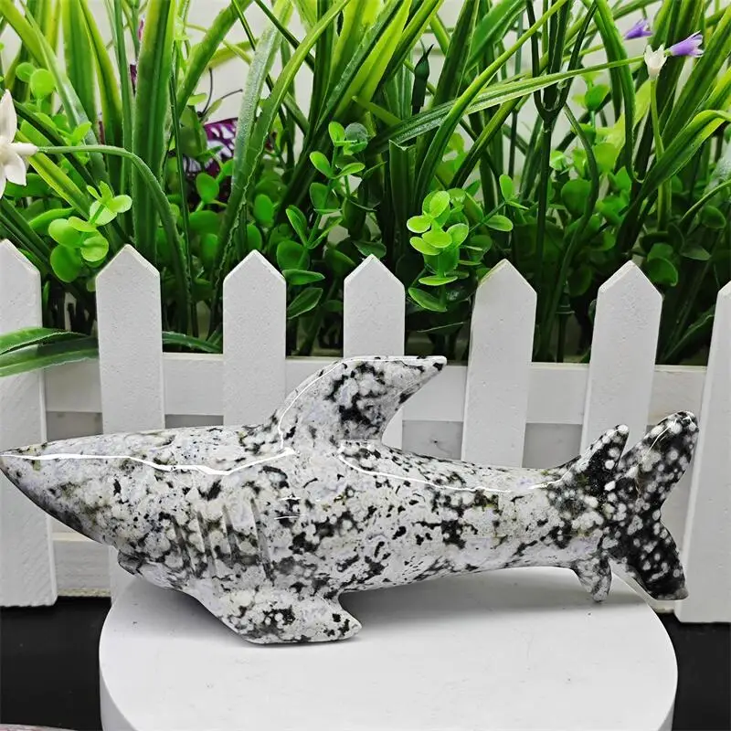 

Натуральная океанская яшма, резьба по акулу, рейки, исцеление, фэншуй, камень, украшение для дома и офиса, праздничный подарок, 1 шт.