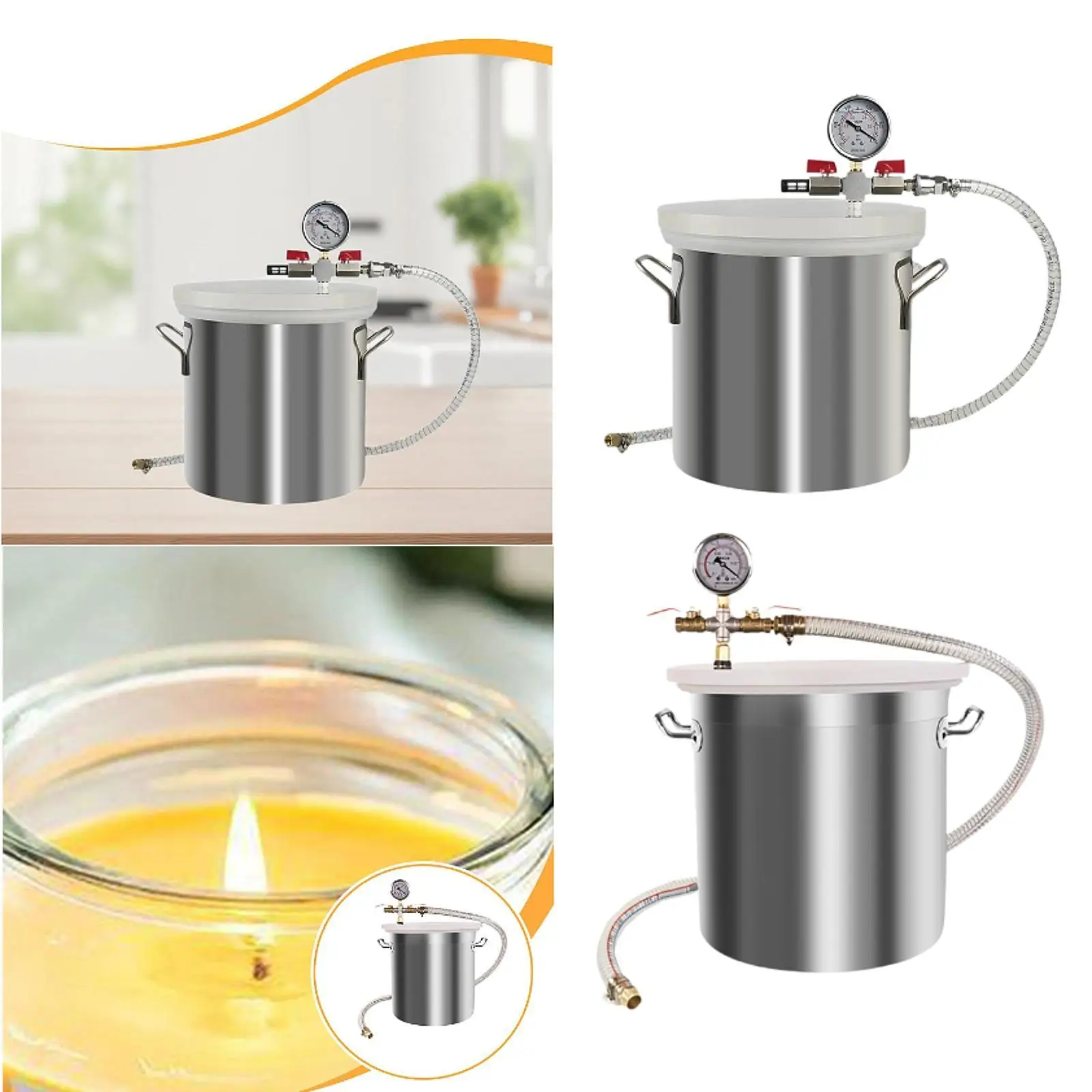 

Stainless Steel Degassing Chamber with Lid for Resin Casting Essential Oils