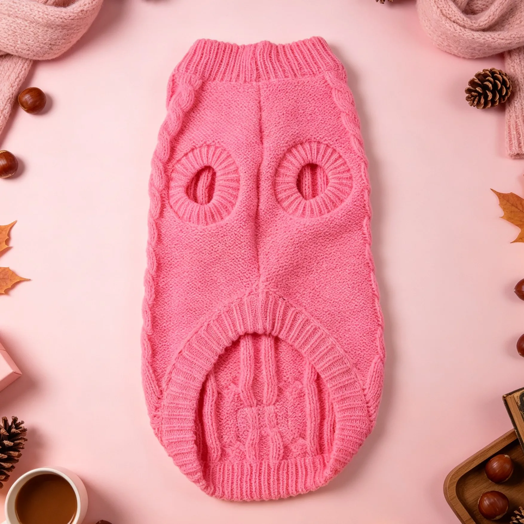 Hundepullover, gestrickte Weste für Haustiere, geflochtene Hundekleidung im Stil von „Fried Dough Twists“, warmer Mantel für Haustiere für Herbst und Winter, Kleidung für kleine Hunde. – Detail 17