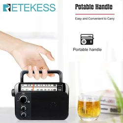 Retekess TR604 Radio FM AM Portable Radios AM FM on the battery Speakers Rechargeable Radio For Senior