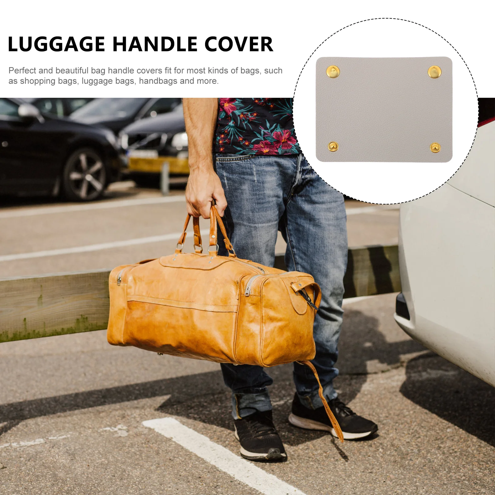 

Around Luggage Cover Pu Bag Protector Shoulder Relief For Handbags Suitcases Shopping Bags Decorative Handle Wrap Cover