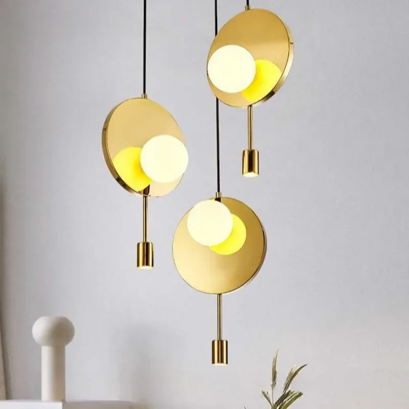 GHJUYIOL Nordic New Creative Bar Bar Restaurant Light Modern Double sided Ball Bedroom Bedhead Sample Room Pendant Light