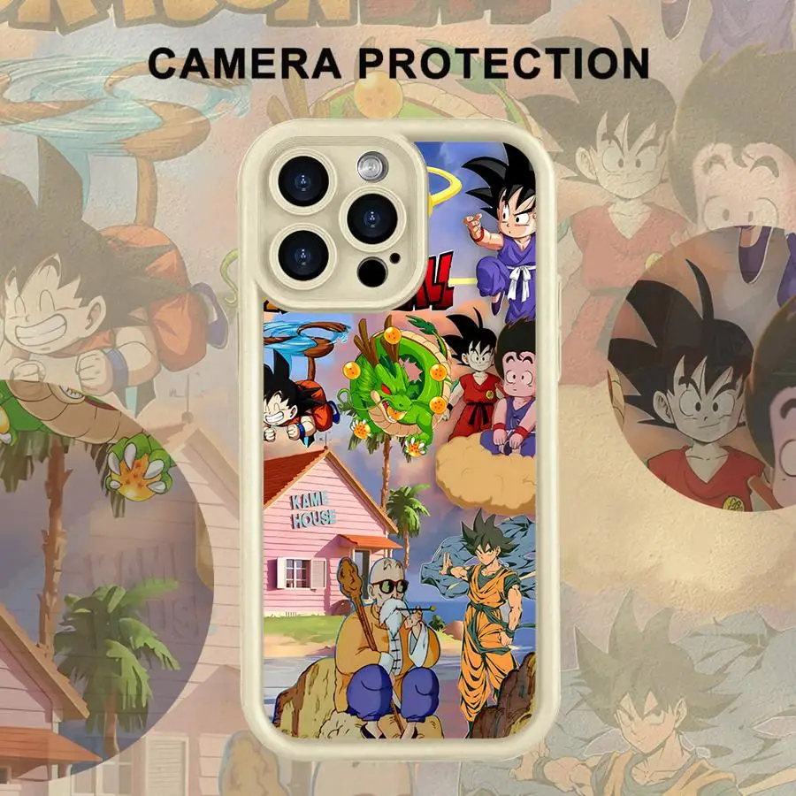 Funda de teléfono suave para iPhone 16e XR 13 12 11 Pro Max 15 16 14 Plus 17 Air XS Max Dragon Ball Son Goku Chichi