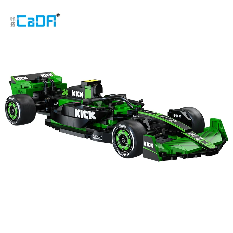 2024 MOC ザウバー チーム C44 レーシングカー ナンバー24 スポーツカー 組み立てブロック シティ KICK カー ブリック おもちゃ クリスマス 誕生日プレゼント