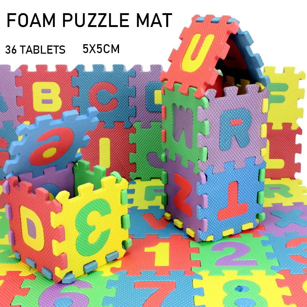 36pcs/set Kids Puzzle Foam Play Mat Baby Soft Play Puzzle Mat EVA Alphabetic and Numeric Foam Play Mat Learning Educational Toys