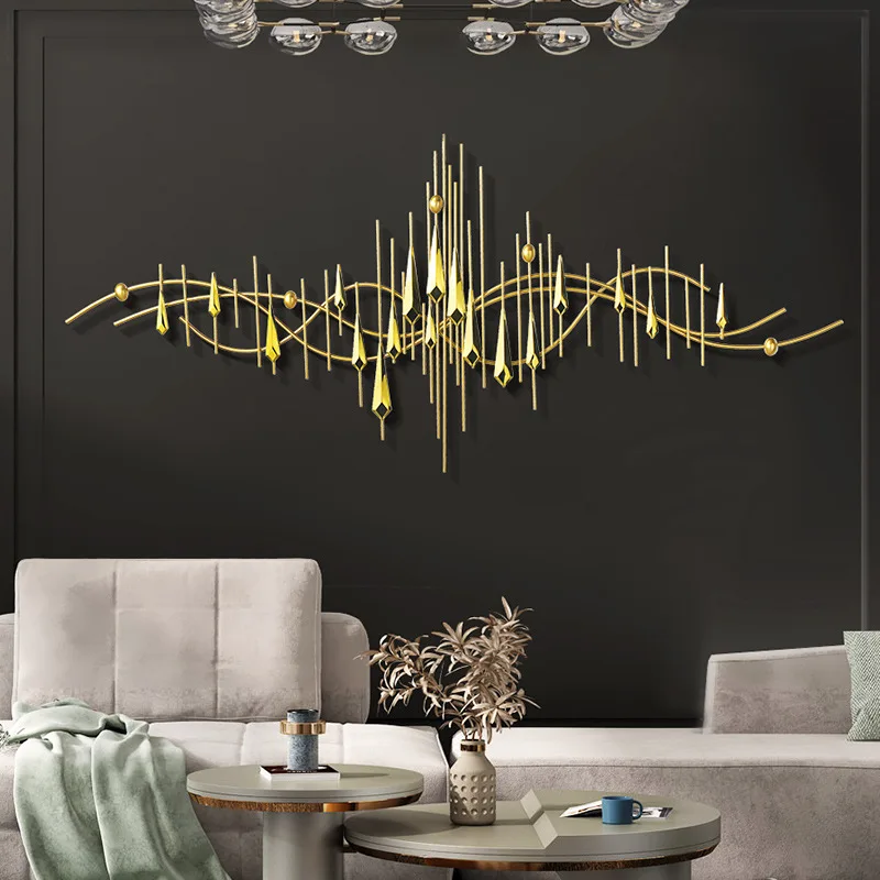 

Light Luxury Living Room Sofa Background Wall Metal Pendant Bedroom Wall Decoration Wrought Iron Wall Hanging Mural