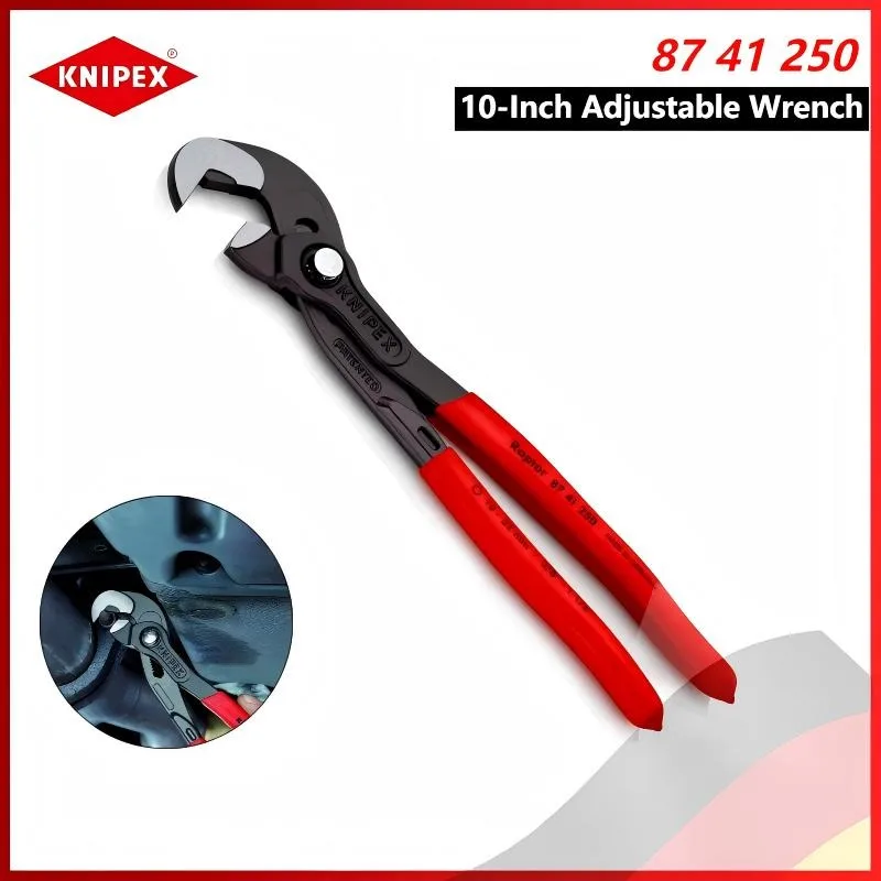 KNIPEX 87 41 250 كماشة مضخة قابلة للتعديل متعددة الاستخدام (10 بوصة) - مفتاح ربط أنبوب المشبك السريع لأدوات يدوية لإصلاح الجوز والمسمار