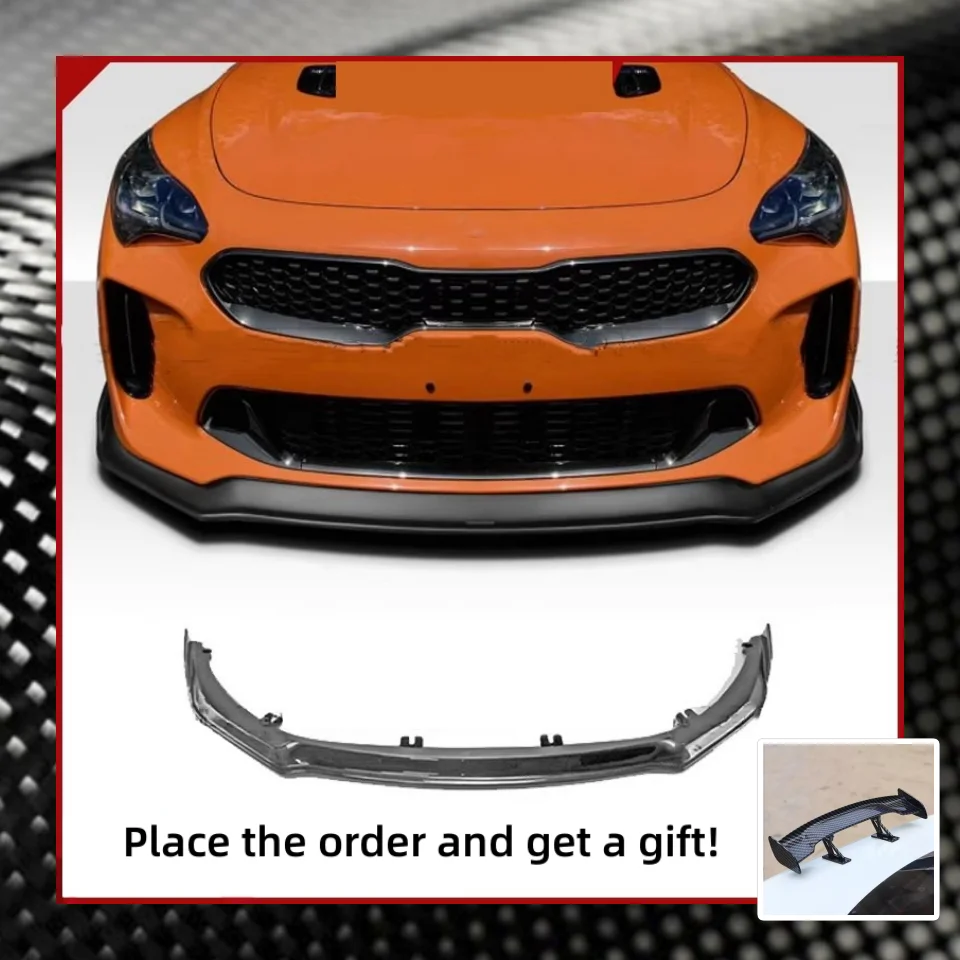 

Передняя лопата из углеродного волокна для Kia Stinger GT, модифицированный передний бампер, спойлер для губ, комплект кузова, автомобильные аксессуары