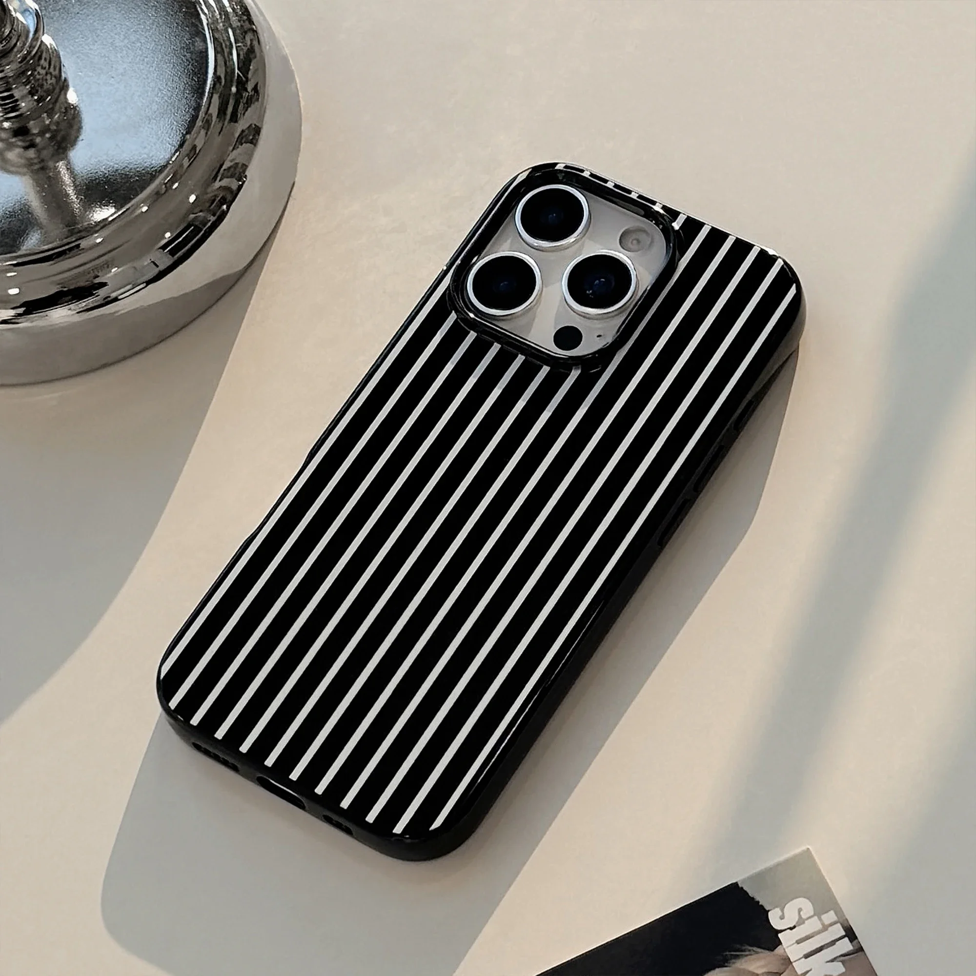 Retro Black White Lines With Z - Phone Cases Zebra review and price
