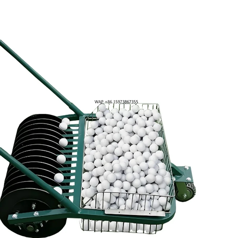 Efunist Green 13 Lane كرة جولف المنتقى بالدفع اليدوي جامع يدوي لنطاق القيادة سعة 600 كرة متينة فعالة
