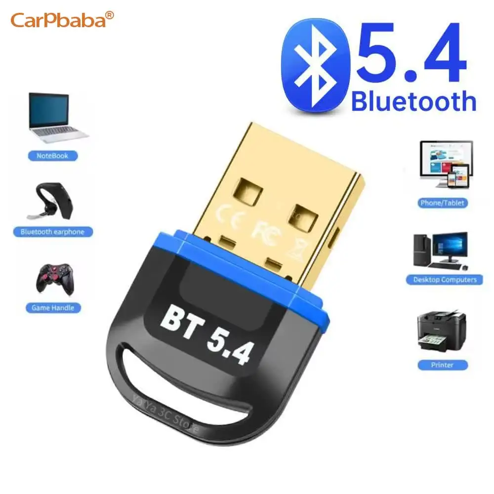 

USB Bluetooth 5.4 адаптер передатчик приемник Bluetooth аудио Bluetooth ключ беспроводной USB-адаптер для компьютера ПК ноутбука