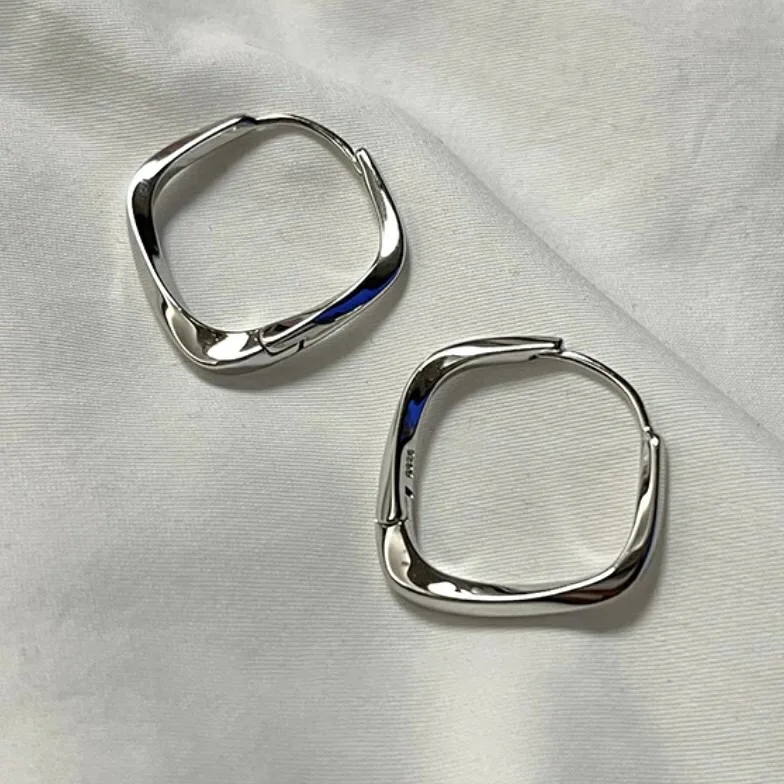 VENTFILLE Creolen aus 925er-Sterlingsilber mit Geometrie für Damen, Minimalismus, klassisch, Büro, vielseitig, Modeschmuck, Geschenk, Dropship – Detail 10