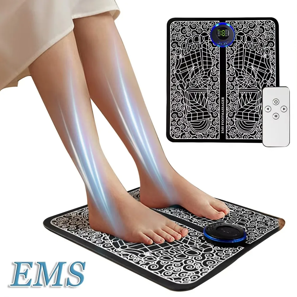 Electric Foot Massager Pad Electrostimulator Massage Mat USB Charging EMS Muscle Massager Relax Feet Massage Fitness Masajeador