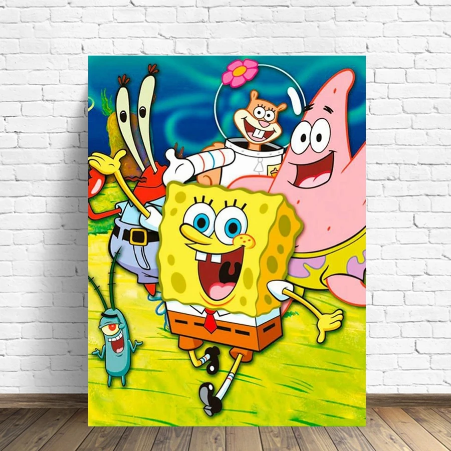 

SpongeBob SquarePants Canvas Painting Poster For Home Decor Gift Living Room Bedroom Wall Art