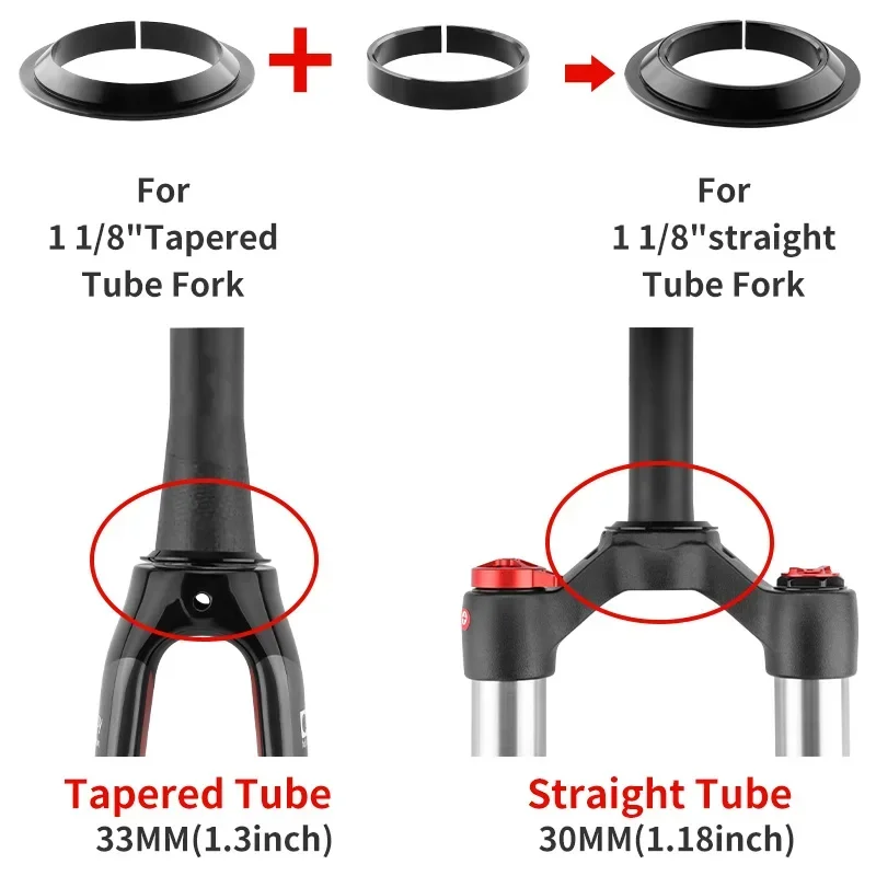 Bicycle Headset 30 34 42 44 41.8-52 42-47 44-56 44-50.6mm MTB Headset 1 1/8 1 1/2 Tapered Tube Integrated Straight Tube Headset