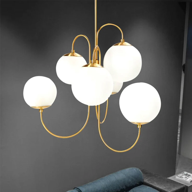 

Modern Glass Ball Led Pendant Lights Living Room Bedroom Restaurant Kitchen Chandelier Home Decor Hanging Iamp Lustre Fixture