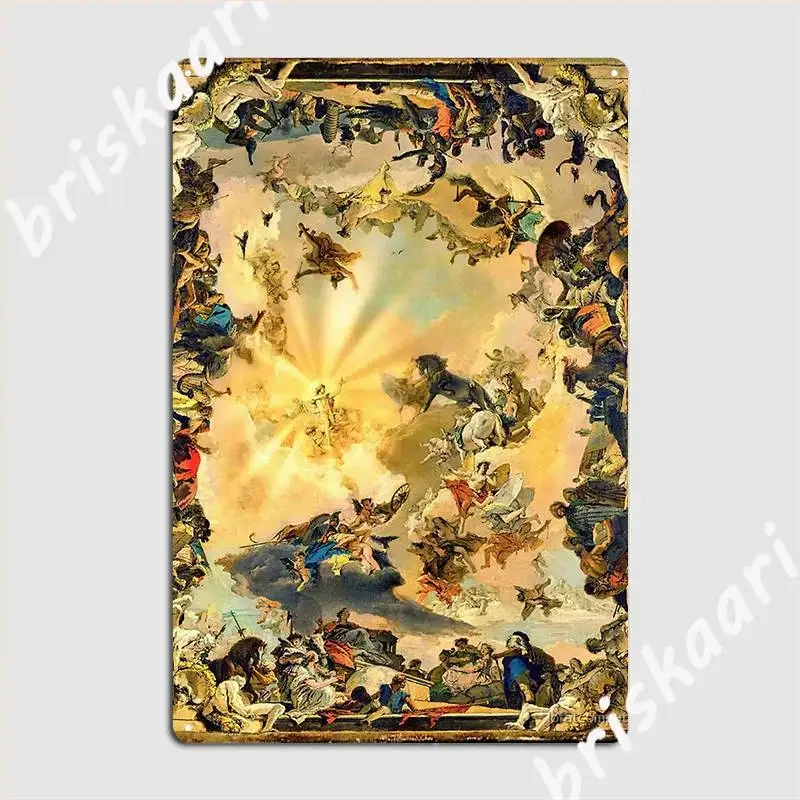 Allegory Of The Planets And Continents Metal Plaque Poster Retro Living Room Pub Plates Tin Sign Poster