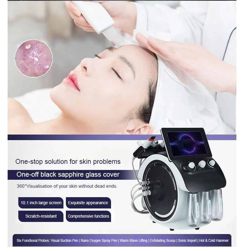 

2026 new product 360 visual hydrogen and oxygen water oxygen instrument 6 handles comprehensive cleansing skin care device