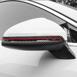 2Pcs Genuine Carbon Fiber Car Rear Mirriors Anti-Scratch Pad Stickers Dashproof Stripes for Audi A4L A5 2017 2018 to 2024