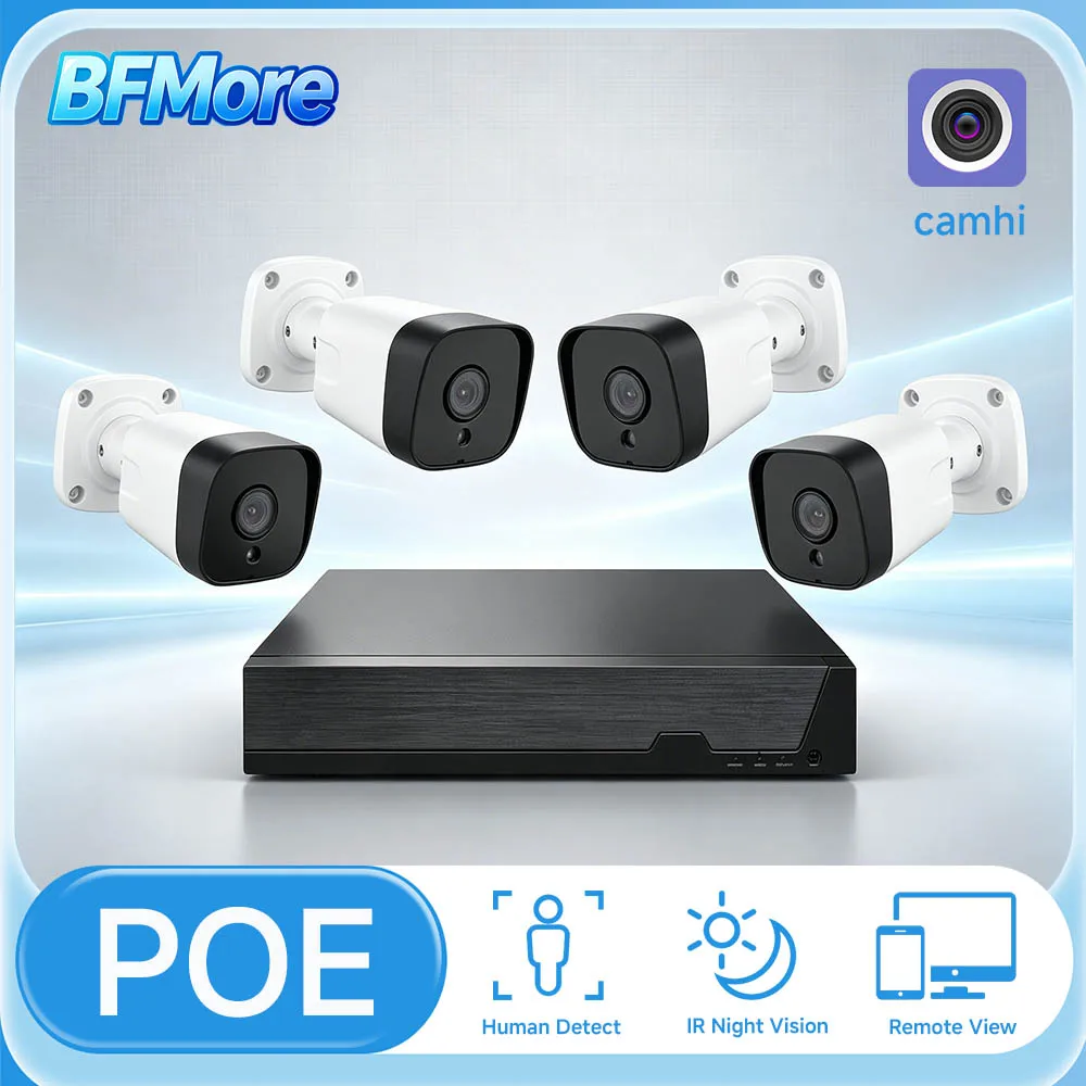 BFMore 8CH 4K PoE NVR 8MP 5MP H.265 940nm Network Video Recorder Two-Way Audio for Surveillance System Security камера ONVIF