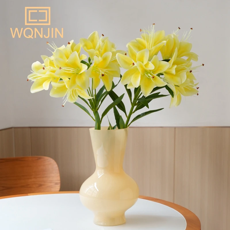 1 Stück, simulierte Seide 10 Köpfe lange Lilie, Heim hochzeits bühnen dekoration, Blumen arrangement, passende Materialien, Fotografie Requisiten – Detail 3