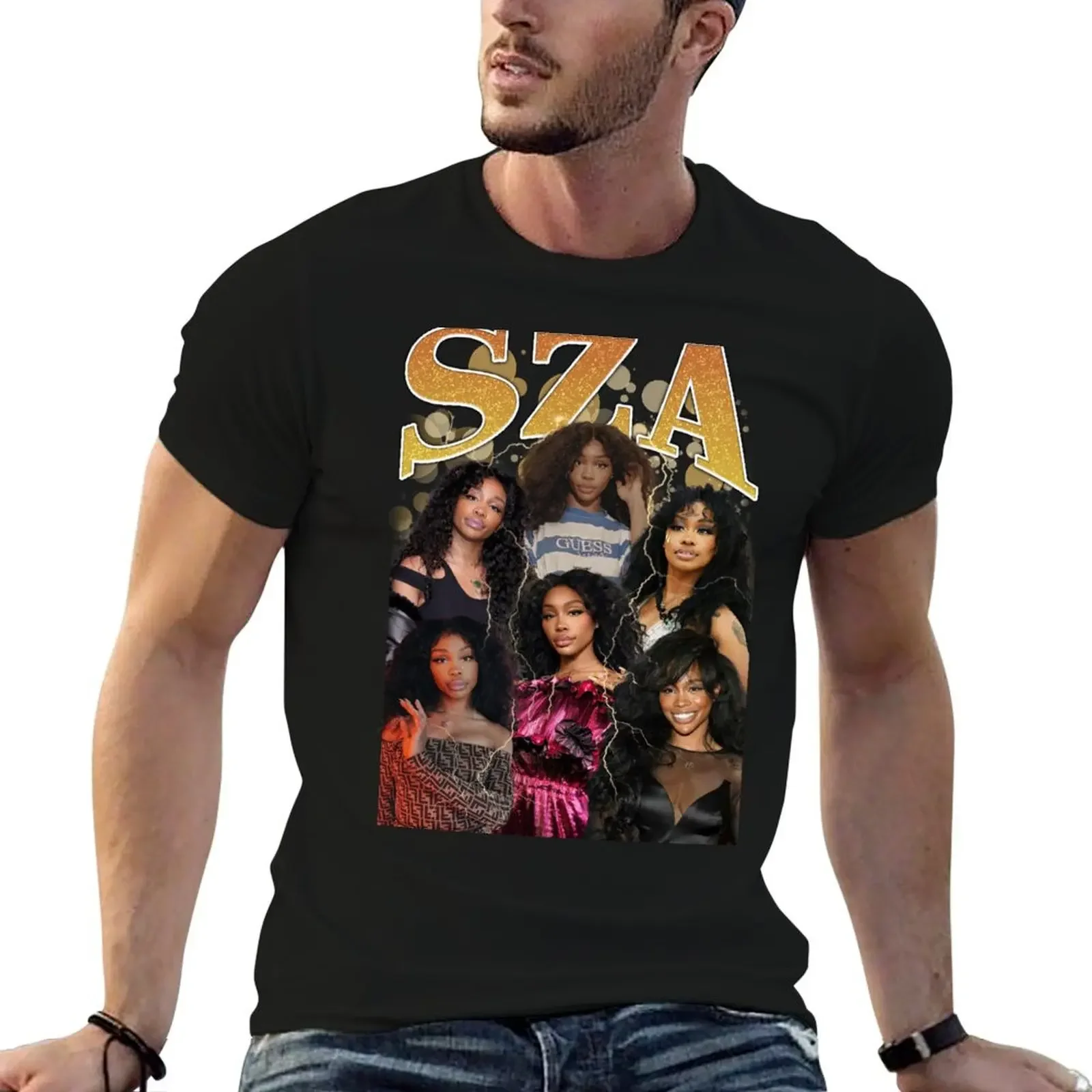 SZA Bling T-Shirt anime clothes Aesthetic clothing mens graphic t-shirts big and tall