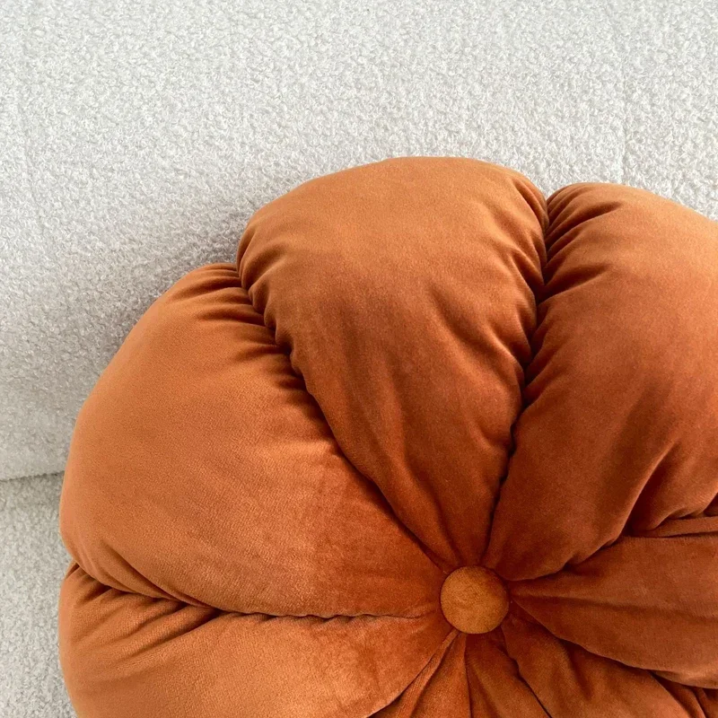 Dutch velvet petal pumpkin pillow cushion for Home Sofa, Candy Color, 40x40x10cm