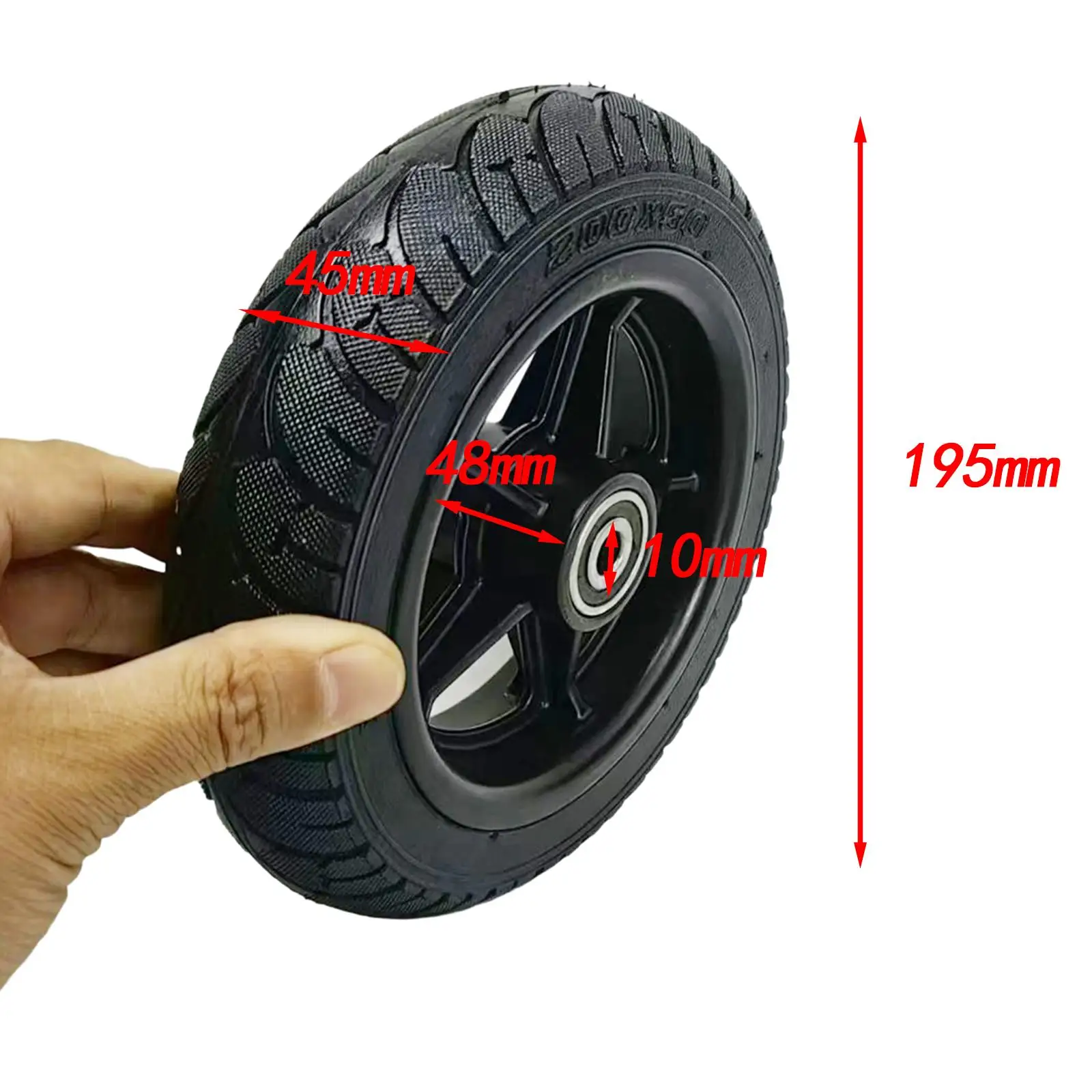 8inch Solid Tire Wheel for Electric Scooter Lightweight Simple Installation Anti Skid Accessories Spare Parts Rubber Tire image 6