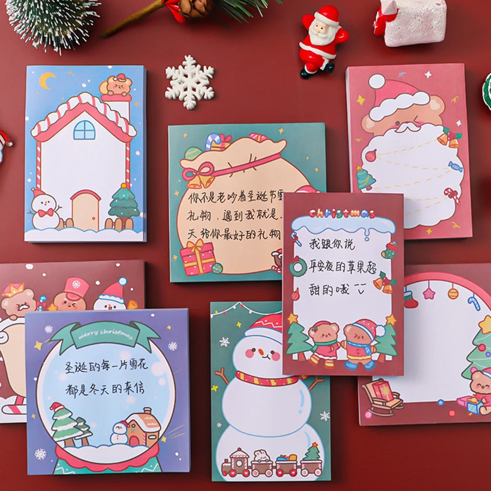 Christmas Sticky Notes School Pad Small Sticker Portable Memo Scrapbook Stickers