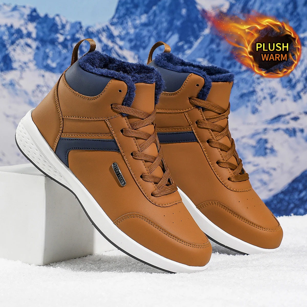 Herren-Sportschuhe in großen Größen mit Plüsch-Innenfutter, Outdoor-Wanderschuhe, bequeme, lässige, modische Trainingsschuhe für Paare – Detail 12