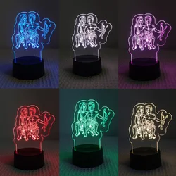 Ночник Gemini Zodiac — акрил, 7 цветов, деко для спальни и подарок на день рождения