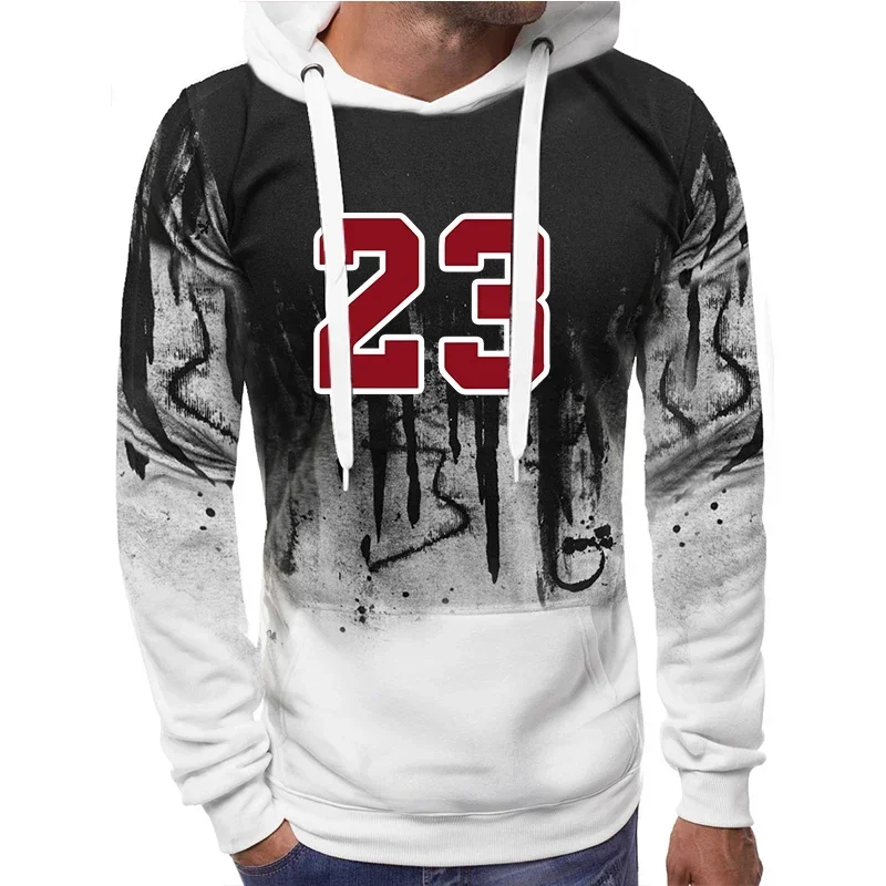 Men's comfortable autumn and winter ink-wash clothing, casual sweatshirts, jogging sweatshirts, top fashion daily wear, sports p
