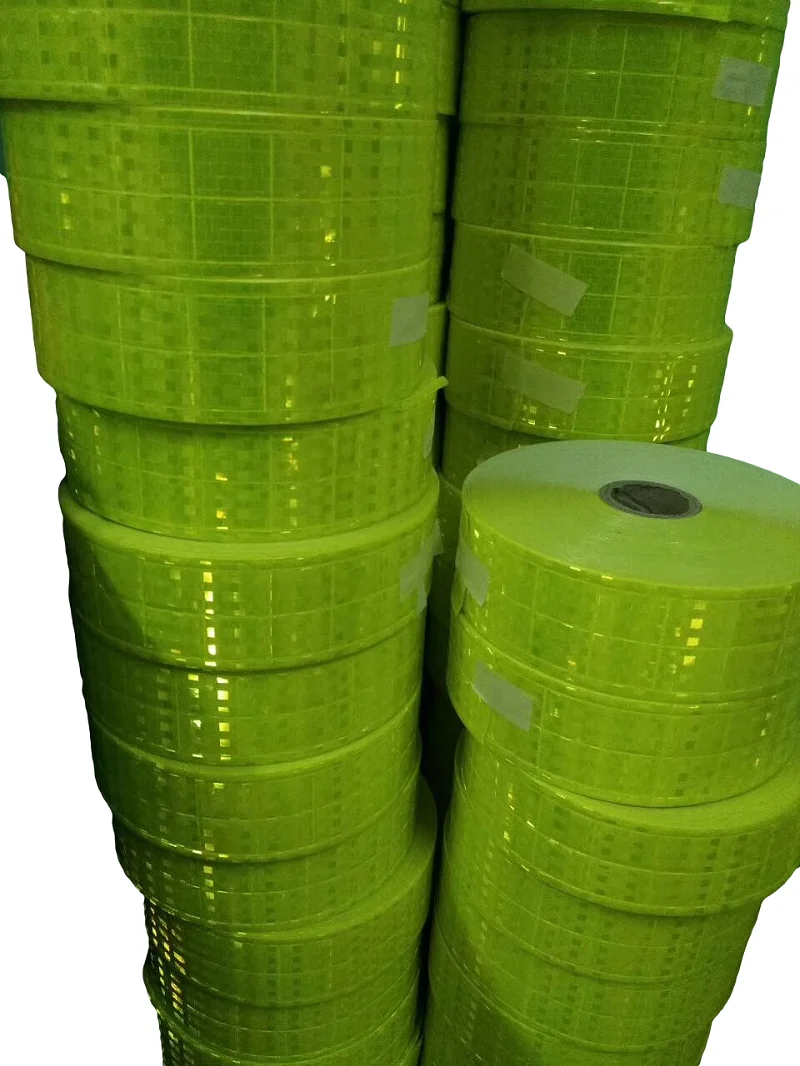 5Cm Hoge Zichtbaarheid Fluorescerende Groene Reflecterende Waarschuwing Pvc Tape