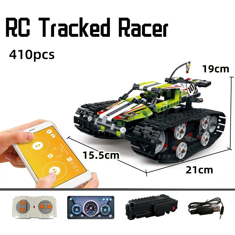 IN STOCK APP Remote Control Crawler Racing Car Tracked Racer Creativity MOC 42065 20033 Technolog Building Blocks Bricks Toys