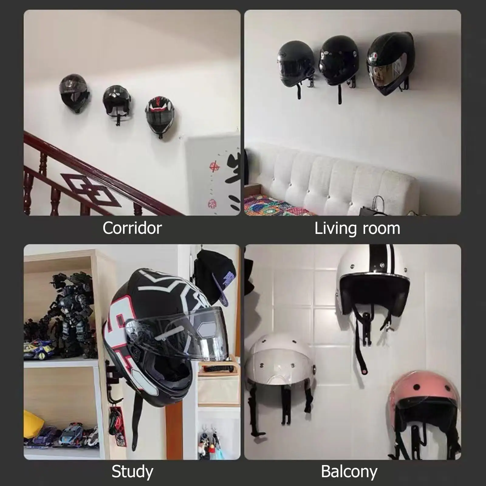 Motorcycle Helmet Rack 180 Degree Rotating Helmet Hanger Helmet Accessories Multifunctional Helmet Bracket Wall Mounted for Caps