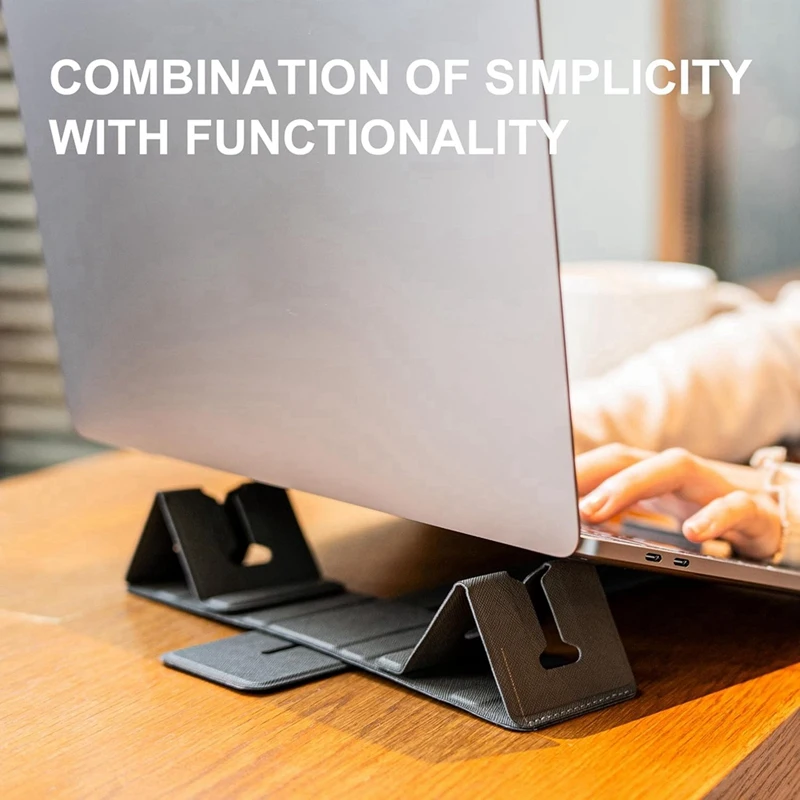 Magnetic Adjustable Travel Laptop Stand For Digital Nomads And Business Travelers. Compact, Foldable, For Desk Use