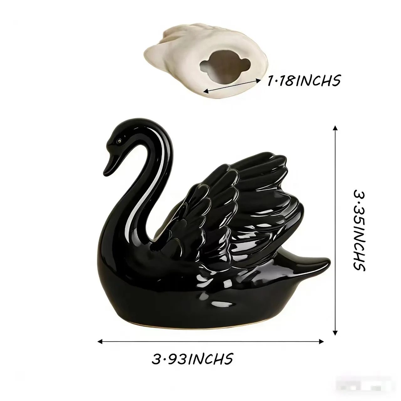 Ceramic Swan Figurine Home Decor DIY snow globe Inside figurine accessories wedding Lover